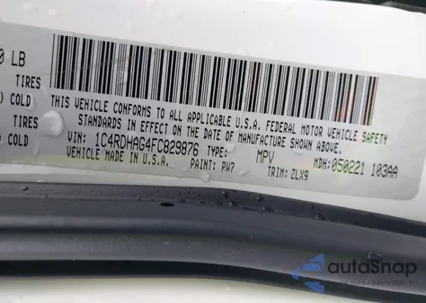 2015 Dodge Durango Sxt из США, поврежденный, VIN 1C4RDHAG4FC829876